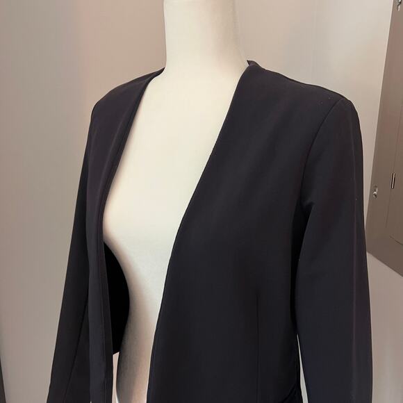 Slate & Willow Classic Collarless‎ Blazer Navy - Picture 3 of 7